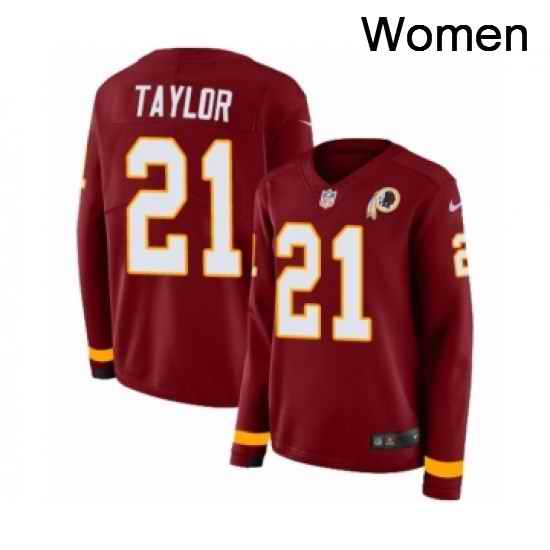 Womens Nike Washington Redskins 21 Sean Taylor Limited Burgundy Therma Long Sleeve NFL Jersey